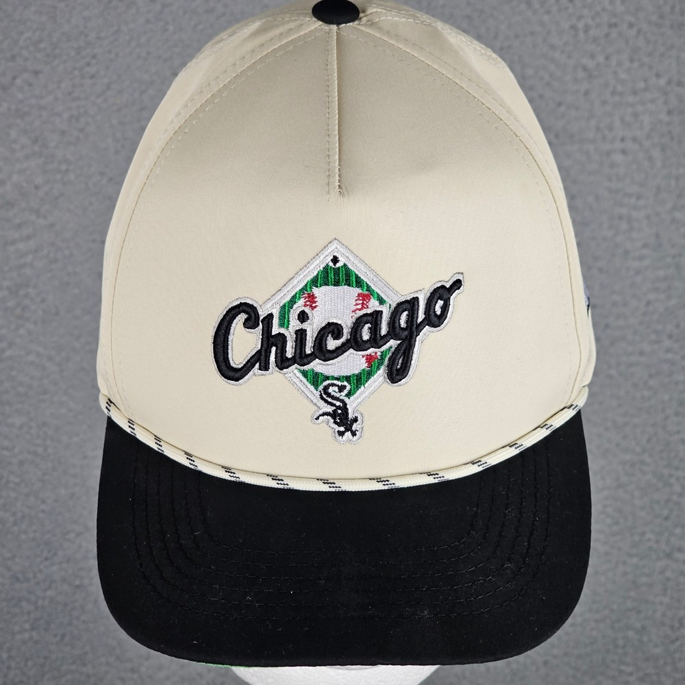 Chicago White Sox 1993 AL West Champs Snapback Hat Melonwear Cream Rope Cap